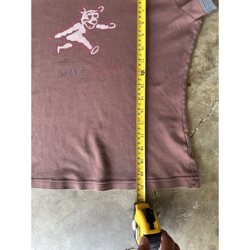 Vintage 90s Stussy Sista Garment Co Bear Ringer Tee Size Large - Picture 8 of 8